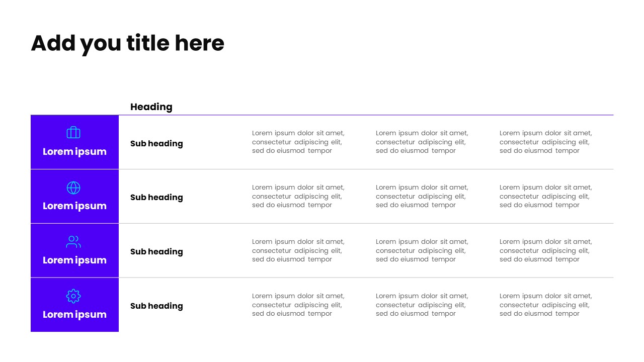 Table PowerPoint Template - S1096