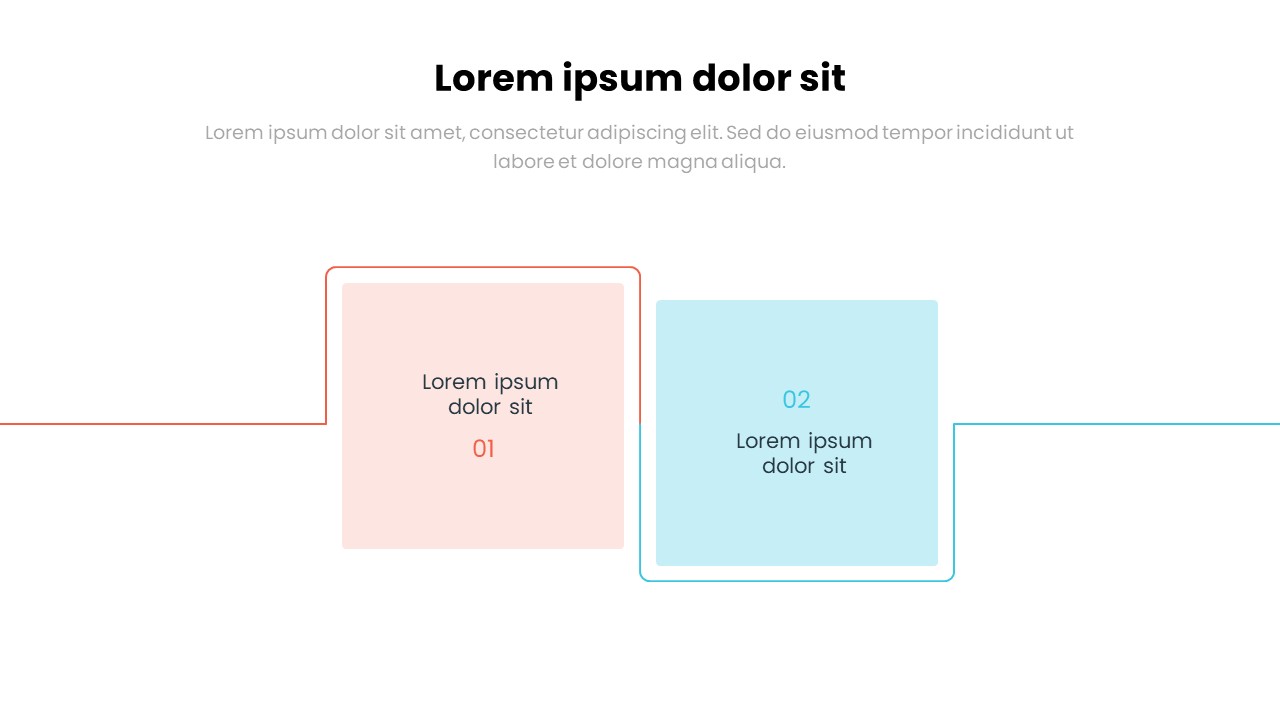 Modern PowerPoint Slide Template with Two Content Blocks