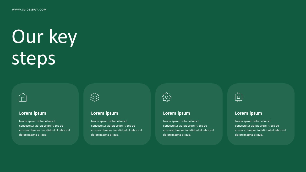 Our Key Steps PowerPoint Template – Business Process Presentation Slide