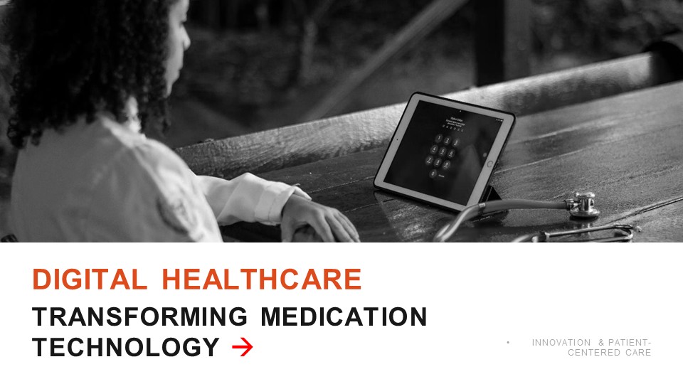 Digital Healthcare Pharmacy PowerPoint Template – Editable Medical Presentation Slide