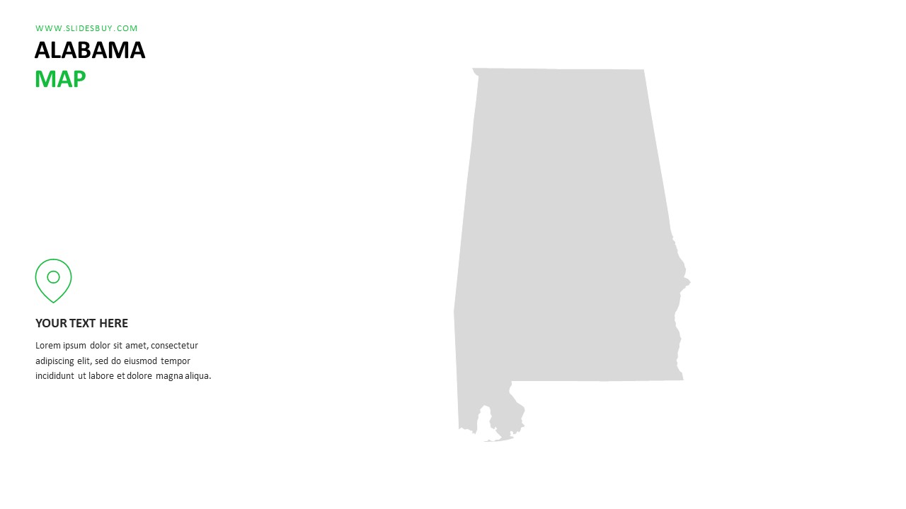 ALABAMA Map PowerPoint Template