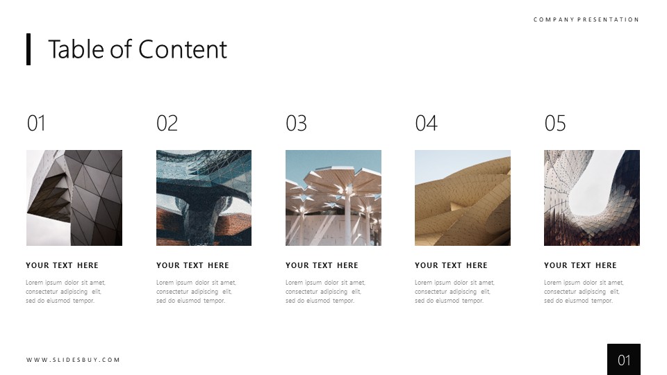 Minimalist Table of Contents PowerPoint Slide - S1460